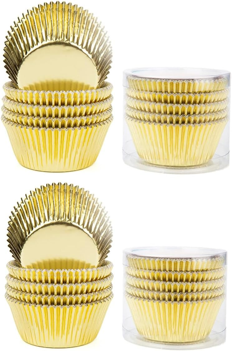 AIMALL 200 Pcs Premium Baking Cups, 2.95 Inch, Thick Aluminum Foil, Oil-Proof Cupcake Liners in 8 Colours