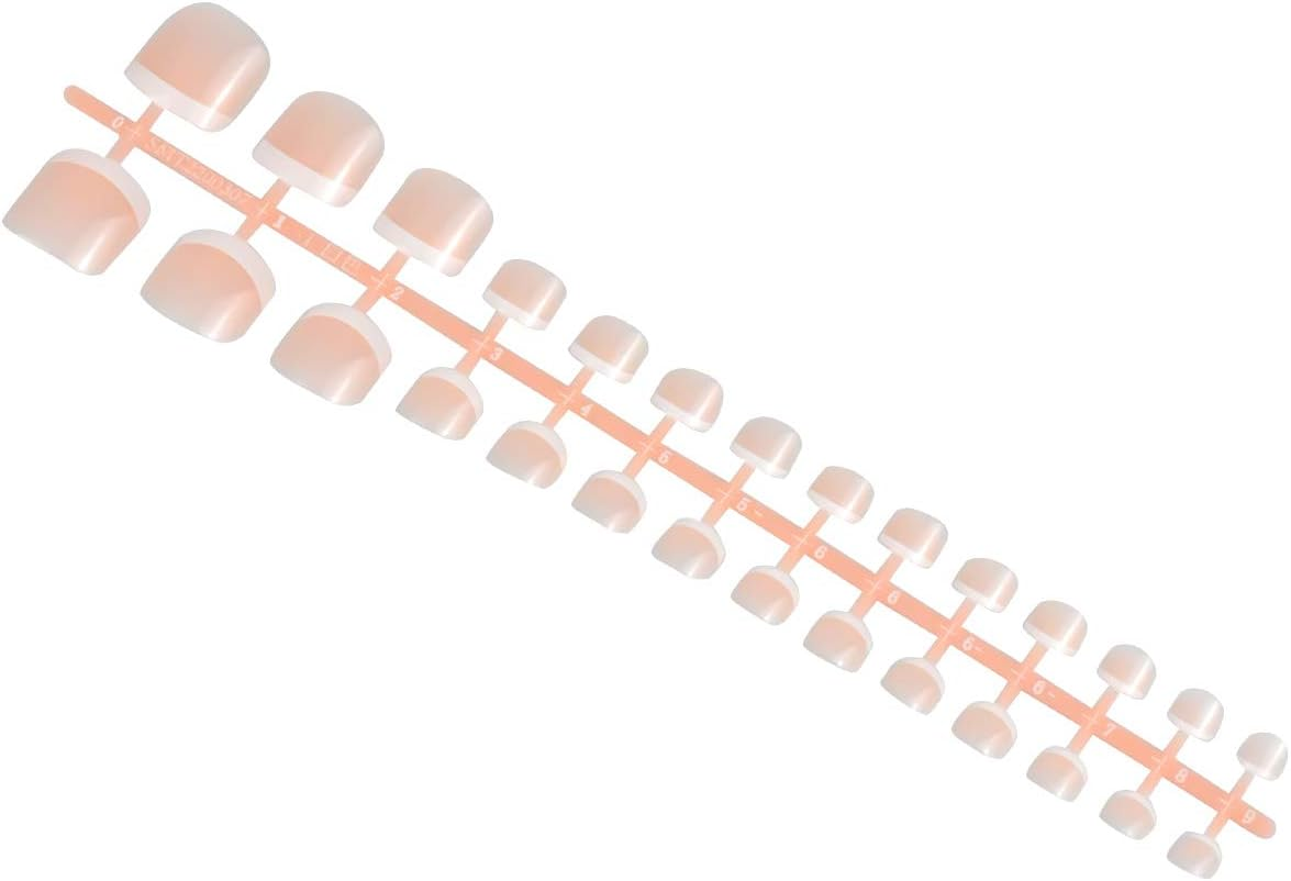 84 Pcs French False Toenails Tips, 14 Size French Artificial Manicure Fake Toe Nails, Full Cover Acrylic Toenails Art Tips for Ladies Women Girls Nail Decorations image number 2