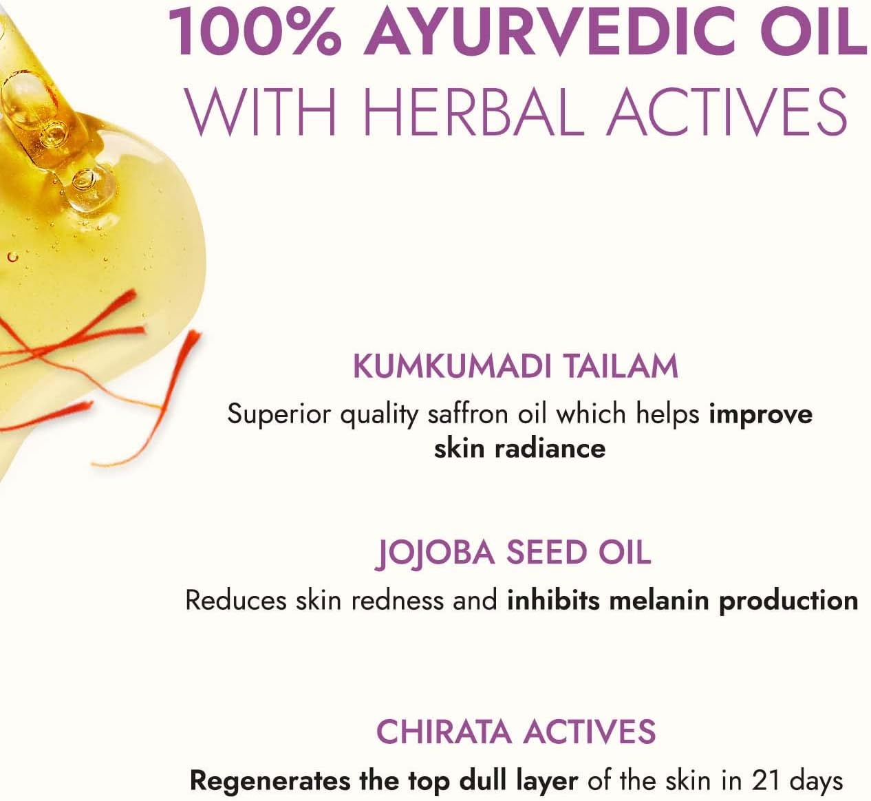 Kapiva Kumkumadi Glow Face Oil (30 Ml), for Glowing Skin, Helps Reduce Dark Spots & Pigmentation, Kumkumadi Tailam image number 4