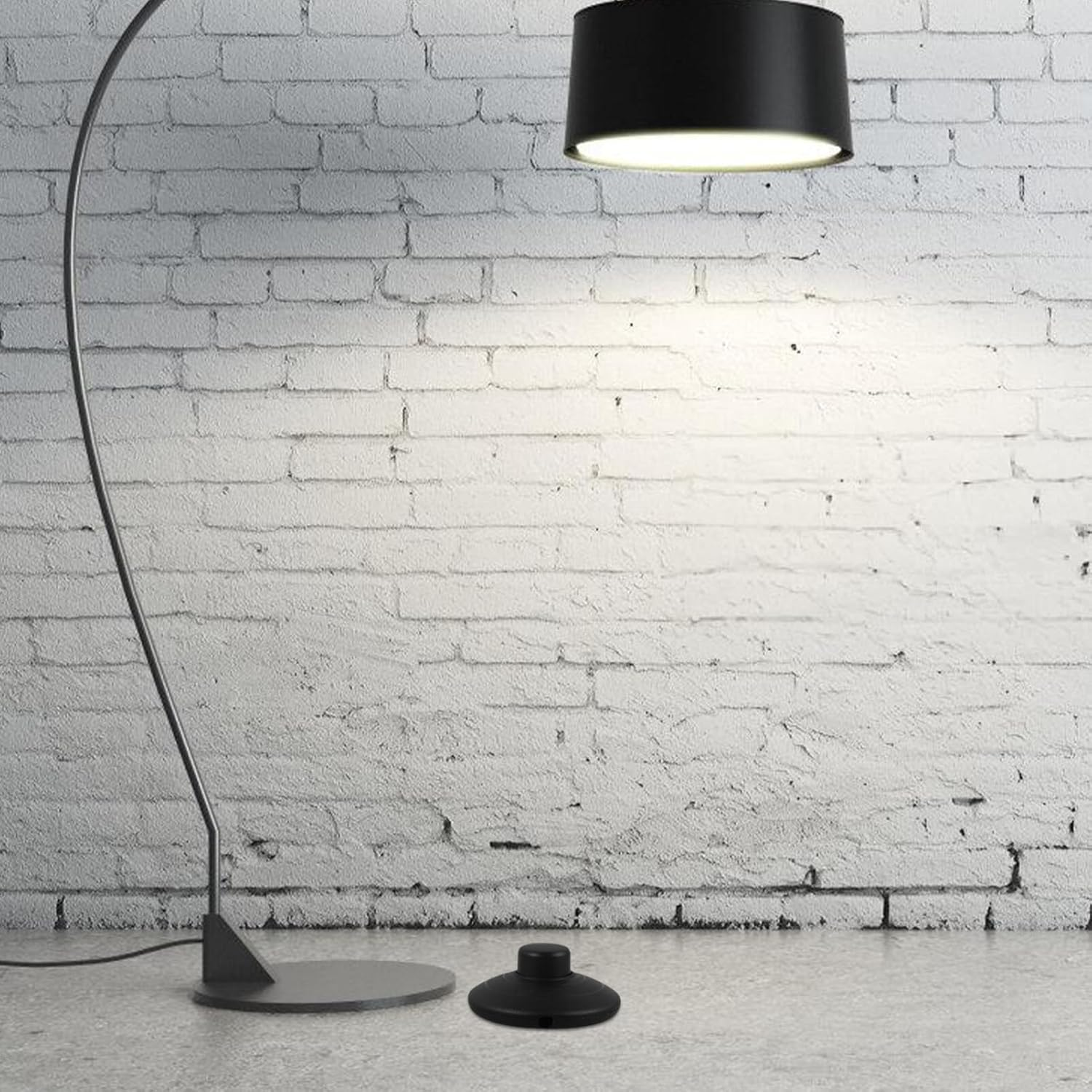 SOLUSTRE 4Pcs Floor Lamp Foot Switch, Foot Pedal Switch round Floor Lamp Inline Switch Step-On Button DIY Installation for Floor Lamp On-Off Control Replacement