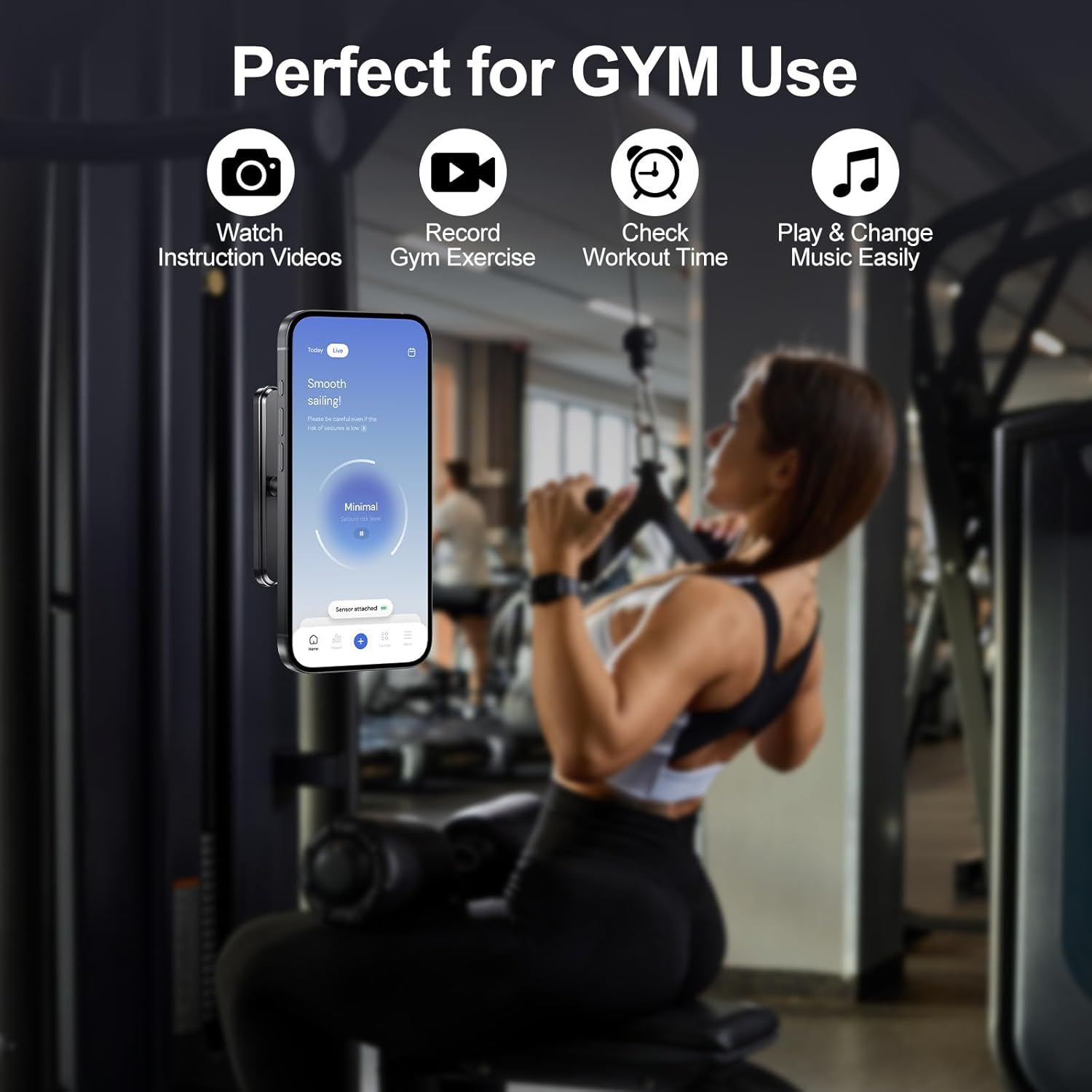 T Tersely Phone Holder for Gym&Golf Cart with Dual-Sided N52 Super Magnets for Magsafe, 360&deg; Strong Magnetic Phone Mount for Iphone 17/16/15/14/13/12/11 Series & Android with 2 Metal Ring Contain image number 4