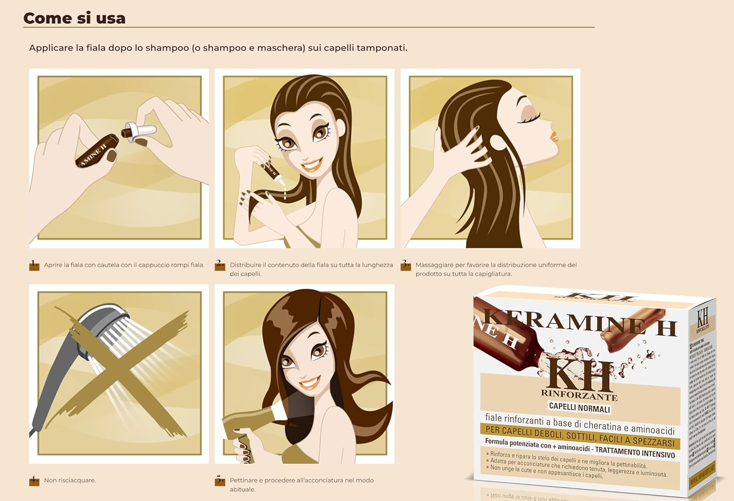 KERAMINE H Fiale White Tu/Types X10 Start Drop and Hairstyle Hair image number 3