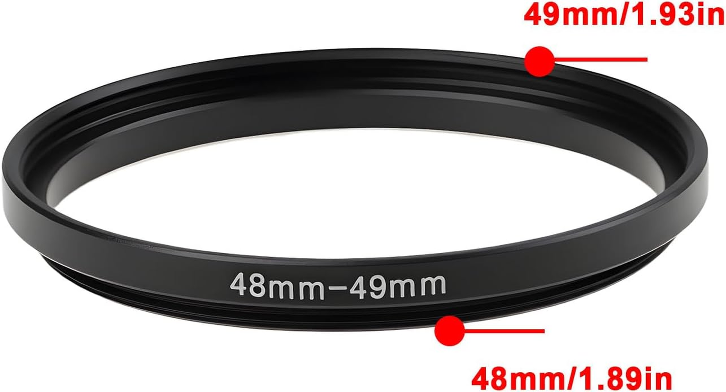Create Idea 2PCS 48-49Mm Camera Lens Filter Step-Up Ring Adapter Allows 49Mm Filters and Hoods on 48Mm Thread image number 2