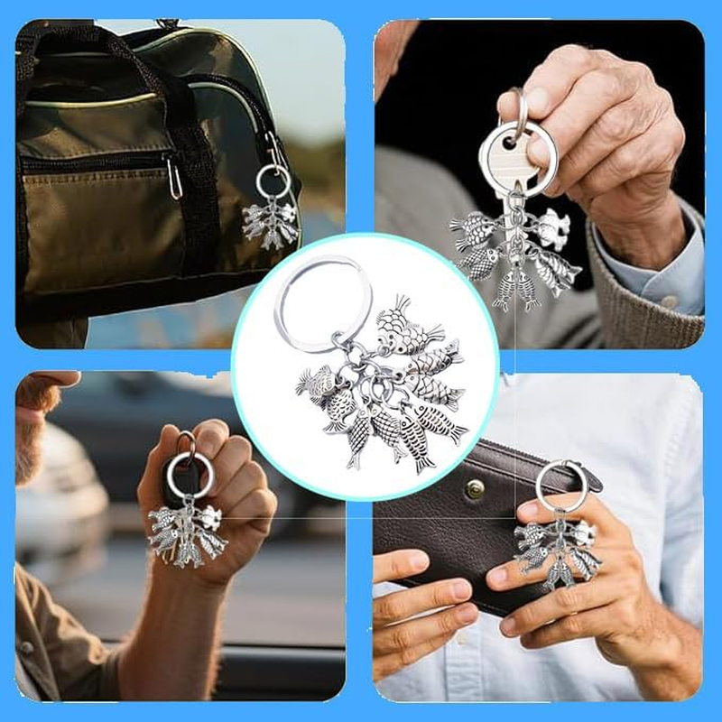 Amaezorx 2 Pcs Vintage Fish Keychain - Unique Fishing Gifts for Men, Husband, Dad & Grandpa - Funny Fisherman Keyring for Birthday, Retirement, Father&rsquo;S Day - Perfect Present image number 3