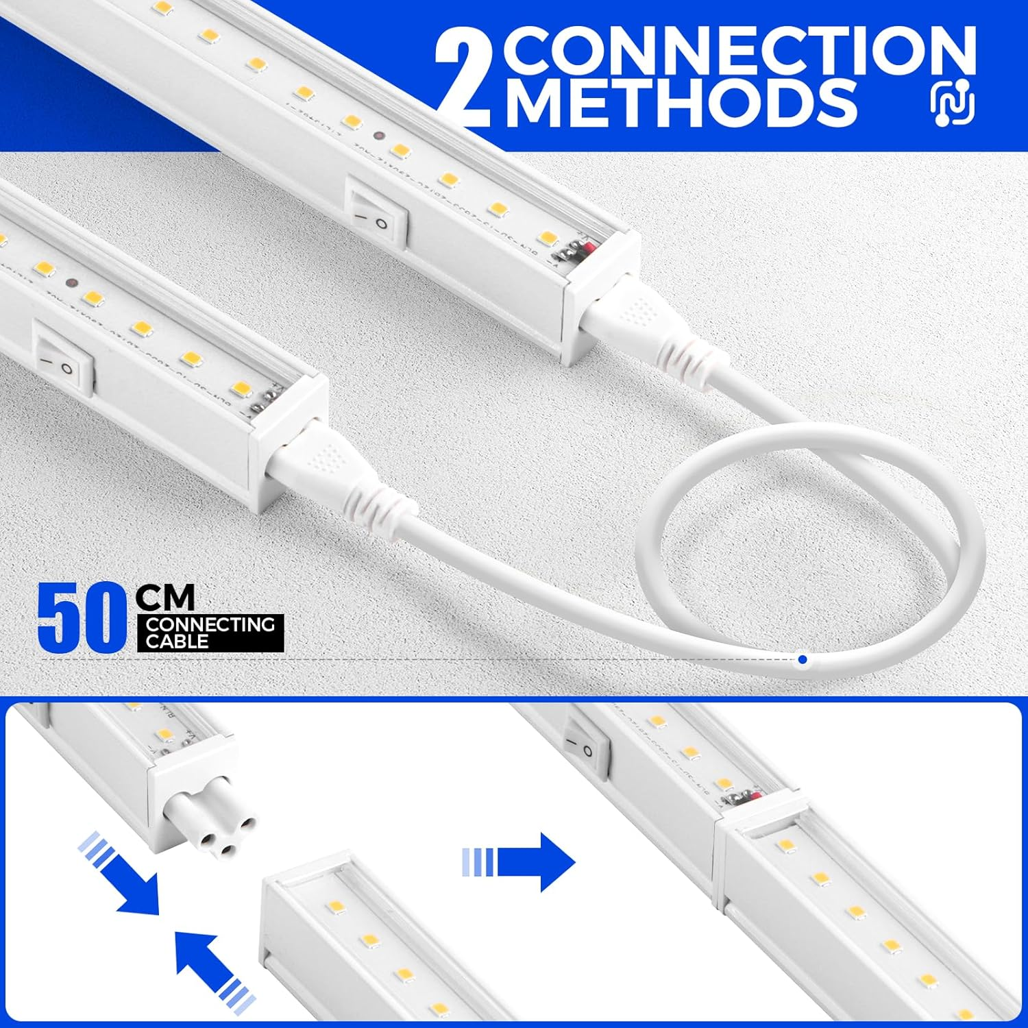 Barrina Grow Light for Indoor Plants, 5000K White Full Spectrum T5 Grow Light Strip, 1FT Plant Grow Light with On/Off Switch, Plug and Play, High PPFD for Indoor Plants, 6 Packs image number 4