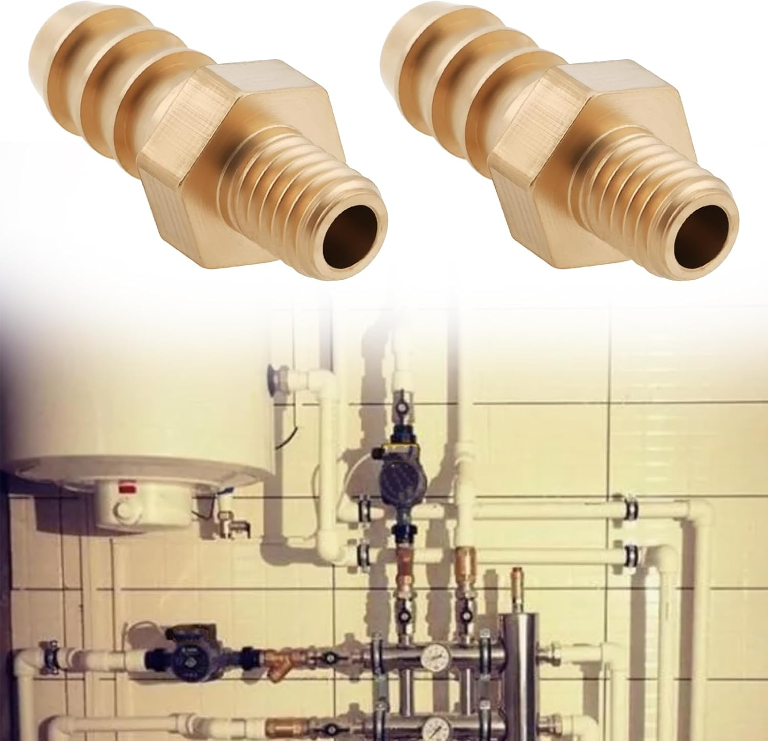 VGOL 4Pcs M5X0.8 6Mm Brass Barb Hose Tail Connector for Pond Pool Hose Pipe image number 4