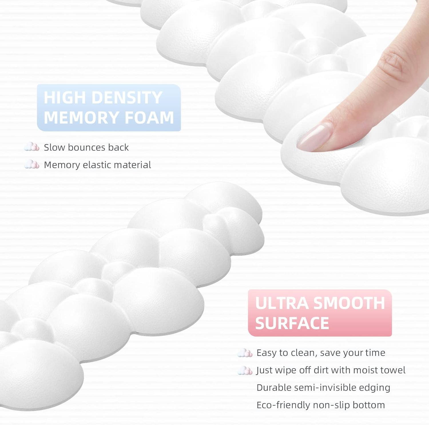 Attack Shark Gaming Keyboard Wrist Rest Pad,Memory Foam Keyboard Palm Rest, Ergonomic Hand Rest for Computer Keyboard,Laptop,Mac,Lightweight for Easy Typing Pain Relief-White image number 5