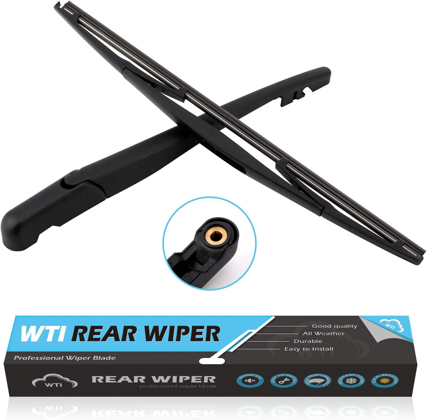 WTI Rear Wiper Arm Blade Set Compatible with Honda CRV 2007-2011 CR-V SUV Rear Windshield Window Wiper Kits Assembly New Replacement Accessories Parts Fit 76720SWA003 76720-SWA-003 image number 3