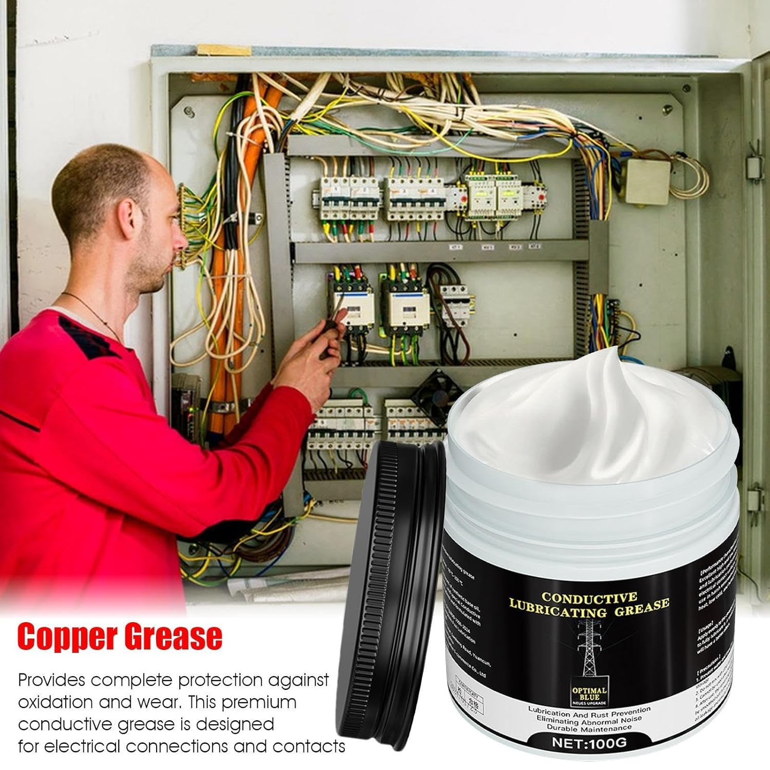 Copper Grease,High Temperature Car Conductive Lubricant 100G - Copper Cream Automotive Compound Grease for Electrical Connections image number 1