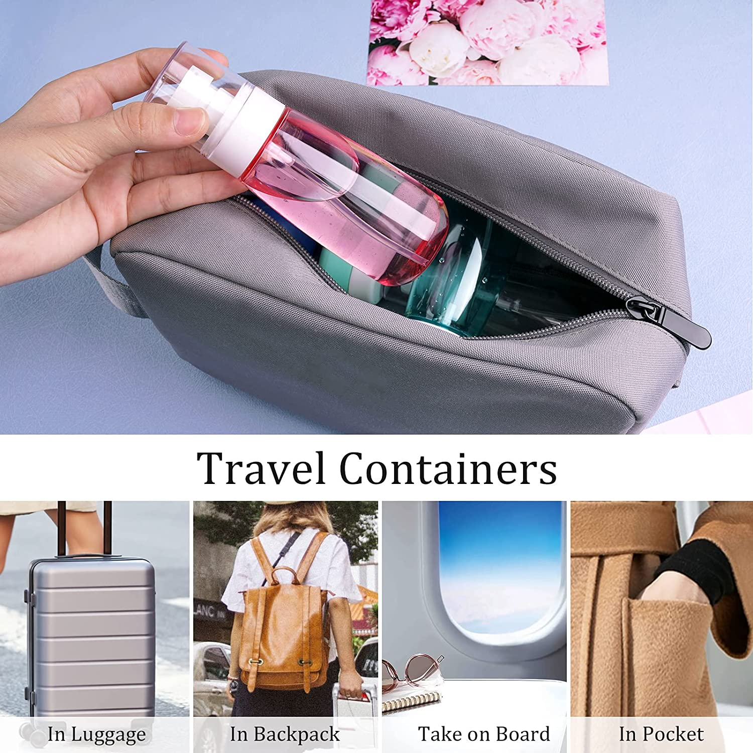 3Pcs Fine Mist Spray Bottle 3.4Oz/ 100Ml Empty Cosmetic Refillable Travel Containers Plastic Hair Spray Bottle Sprayer for Perfume Skincare Makeup Lotion (3Color) image number 2