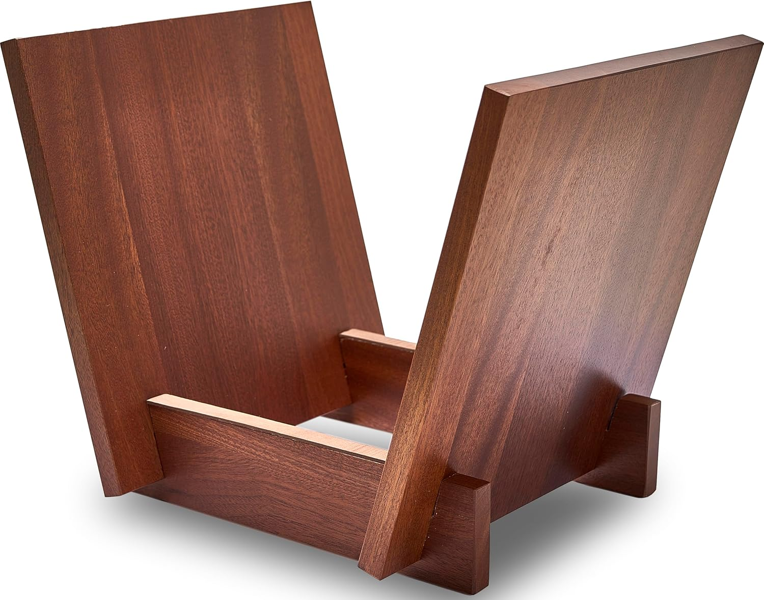 Honygebia Solid Wood Record Holder - Sapele Wooden Vinyl Record Stand, V-Shaped Album Rack for Display and Storage, Ideal for Storing Collection of 40 Premium Lps image number 2