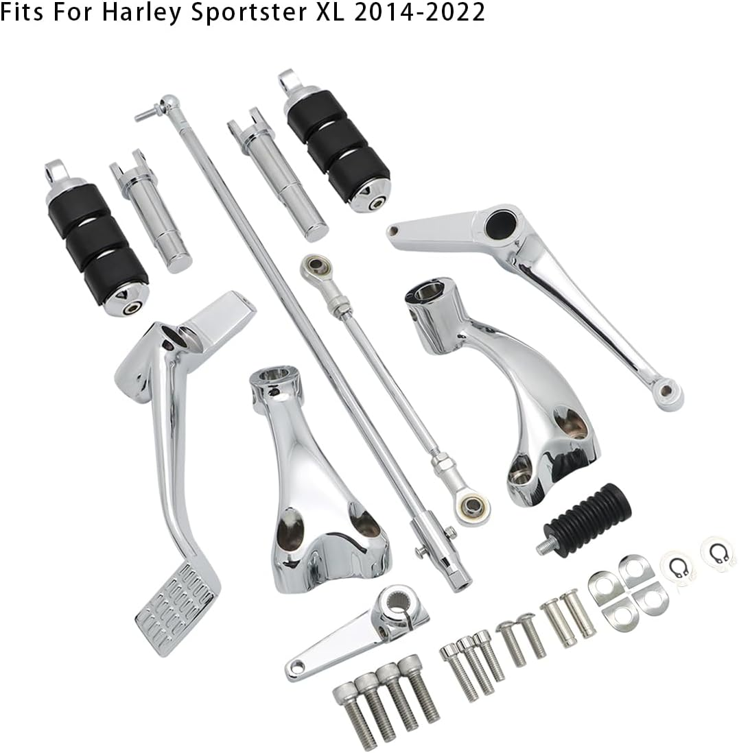 Motorcycle Forward Controls Complete Kit Pegs Levers Linkages for Harley 2014-2022 Sportster XL1200 XL 883 Forty-Eight Roadster Nightster Superlow Iron 883 image number 3