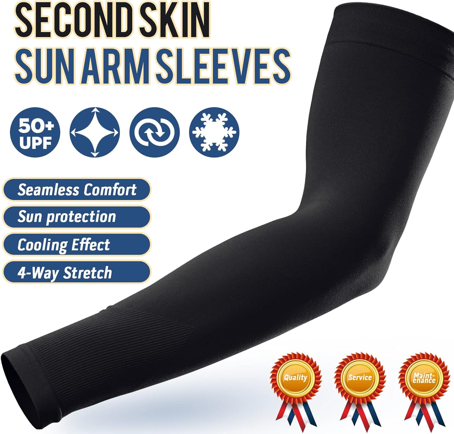8 Pairs Arm Sleeves for Men and Women,Black Sleeve to Cover Full Arms,Uv Out＆Cooling,Tattoo Cover Up,Sun Protect Sleeves image number 6