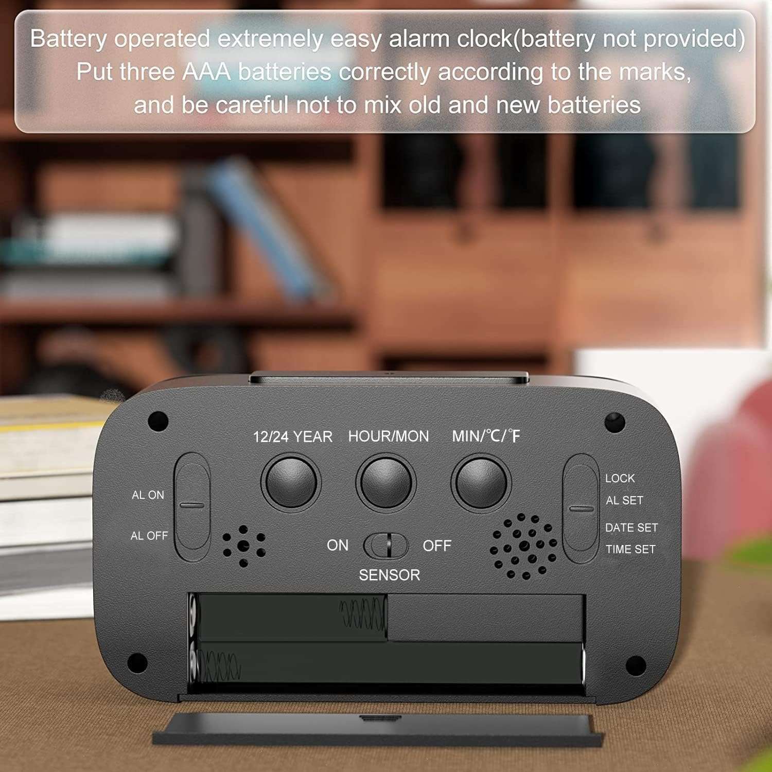 Necomi Nightlight Digital Alarm Clock, Creative Smart, Bedside Desk Table Electronic Clock Battery Operated Mute Luminous Alarm Clock with Adjustable Light, Suitable for Students and Children (Black) - Pink image number 2