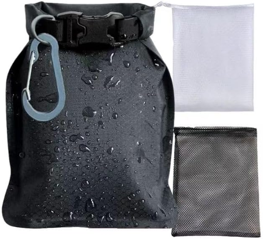 Waterproof Travel Soap Bag, 2-Pack Black Quick-Dry Case Holder with Carabiner for Shampoo Bars, Camping, Swimming, Hiking, Backpack Essentials image number 1