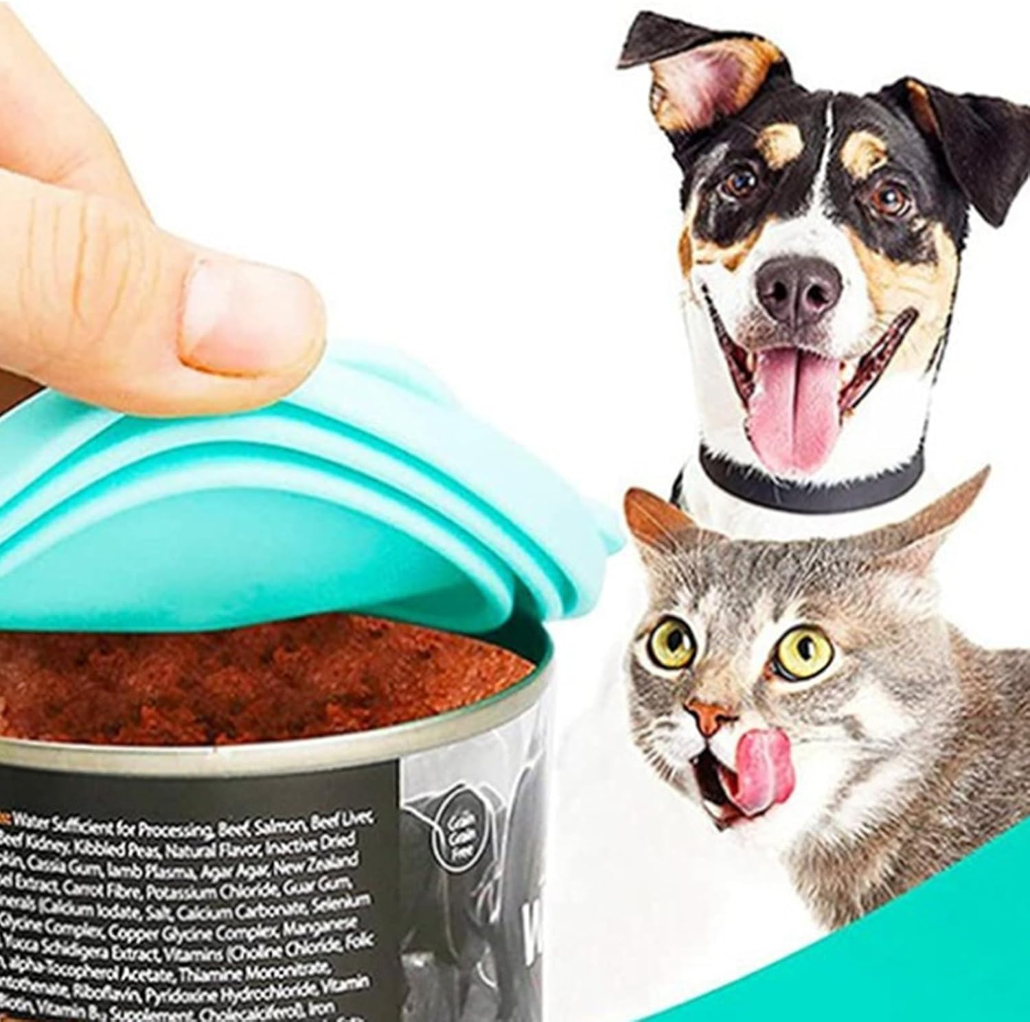 ANBOO 9-Piece Universal Silicone Lids Set of 6 Can Lids with 3 Spoons for Cats and Dog Food Cans Can Lid Cat Food Tin Fits Almost All Food Cans Dishwasher Safe image number 4