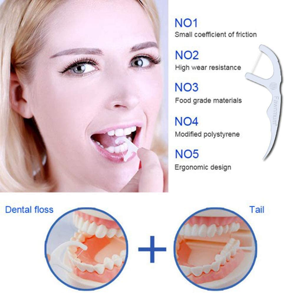 300PCS (6X50Pc/Box) Disposable Dental Flosser Dental Deep Cleaning Teeth Stick Tooth Pick Interdental Brush with Box Oral Care for Adults and Kids image number 1