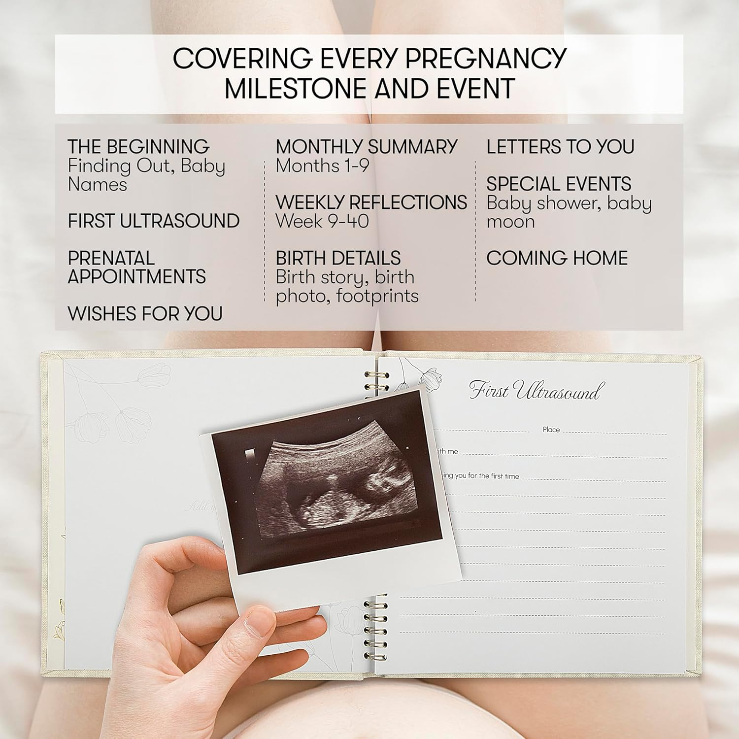 Pregnancy Journal for First-Time Moms & Moms Who Have Been There, Done That. Gender-Neutral Baby Keepsake. Memory Book for First Time Moms image number 1