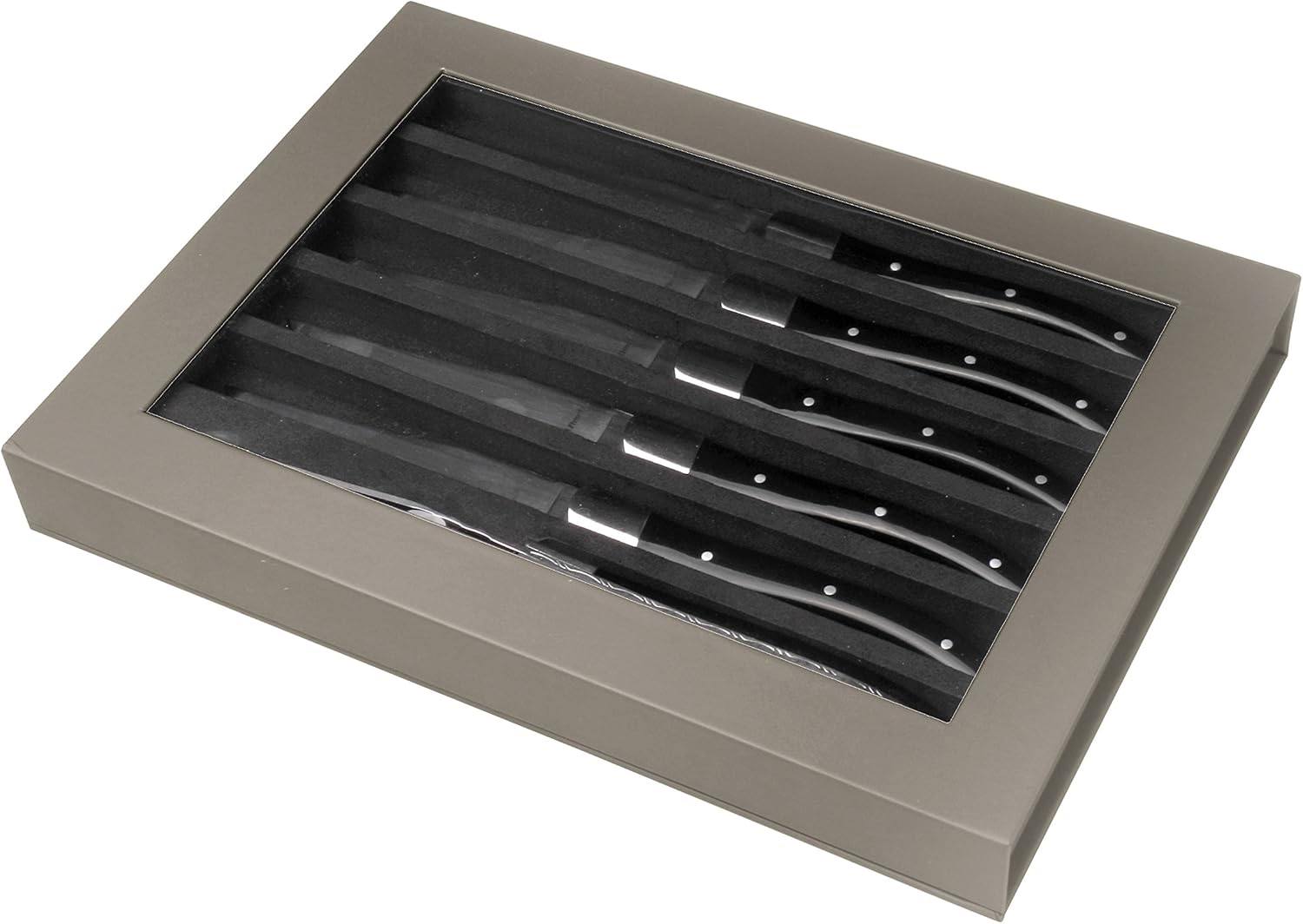 Amefa Lou Laguiole Louis Steak Knife Set, 6 Pieces, White Handles, Micro Serrated Edge with Long-Lasting Sharpness, Super Sharp & Cut, Steak Cutlery, Professional Steak Set image number 1
