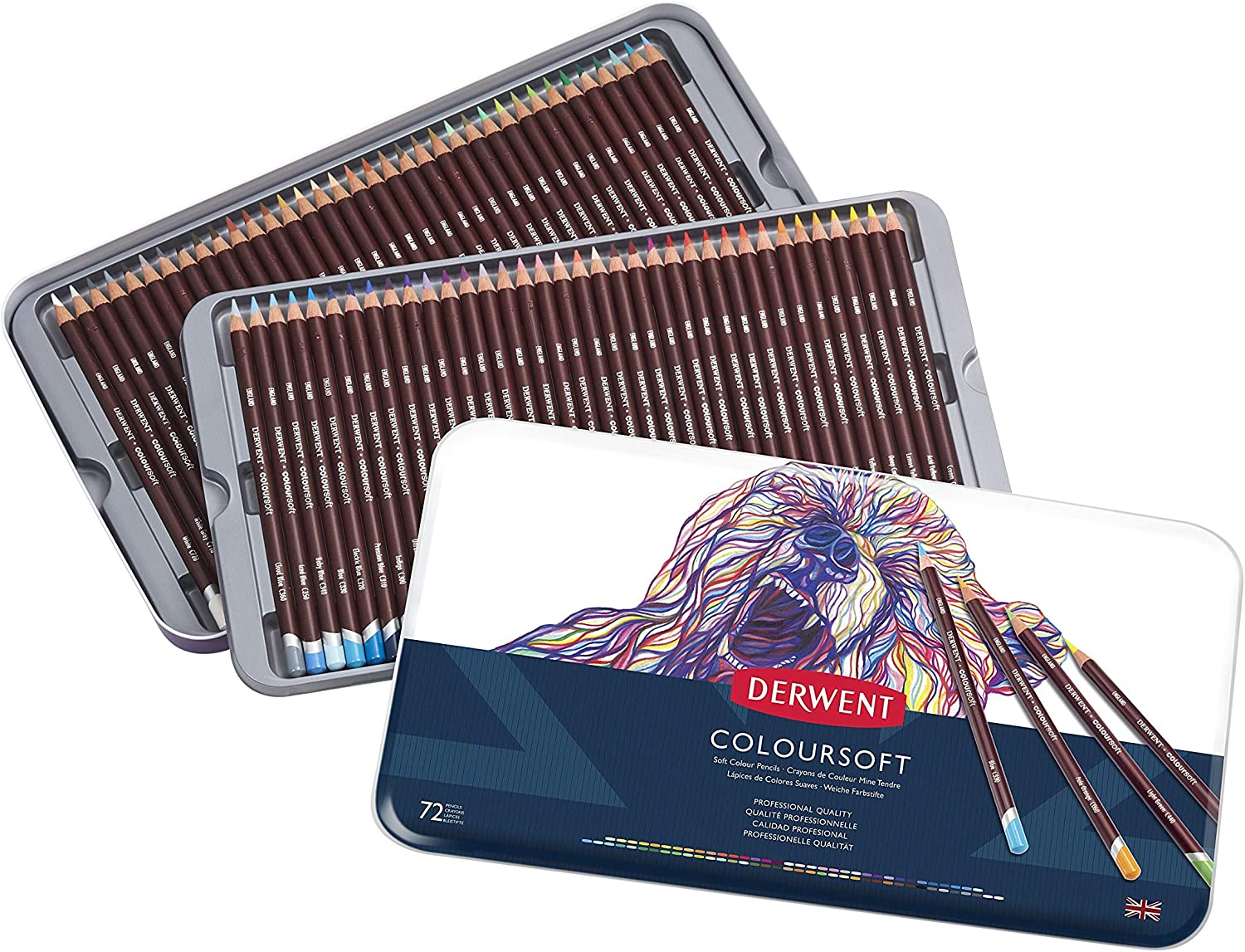 Derwent Coloursoft Colouring Pencils, Drawing & Writing, Set of 72, Ideal for Colour Building, Professional Quality, 0701029 image number 1