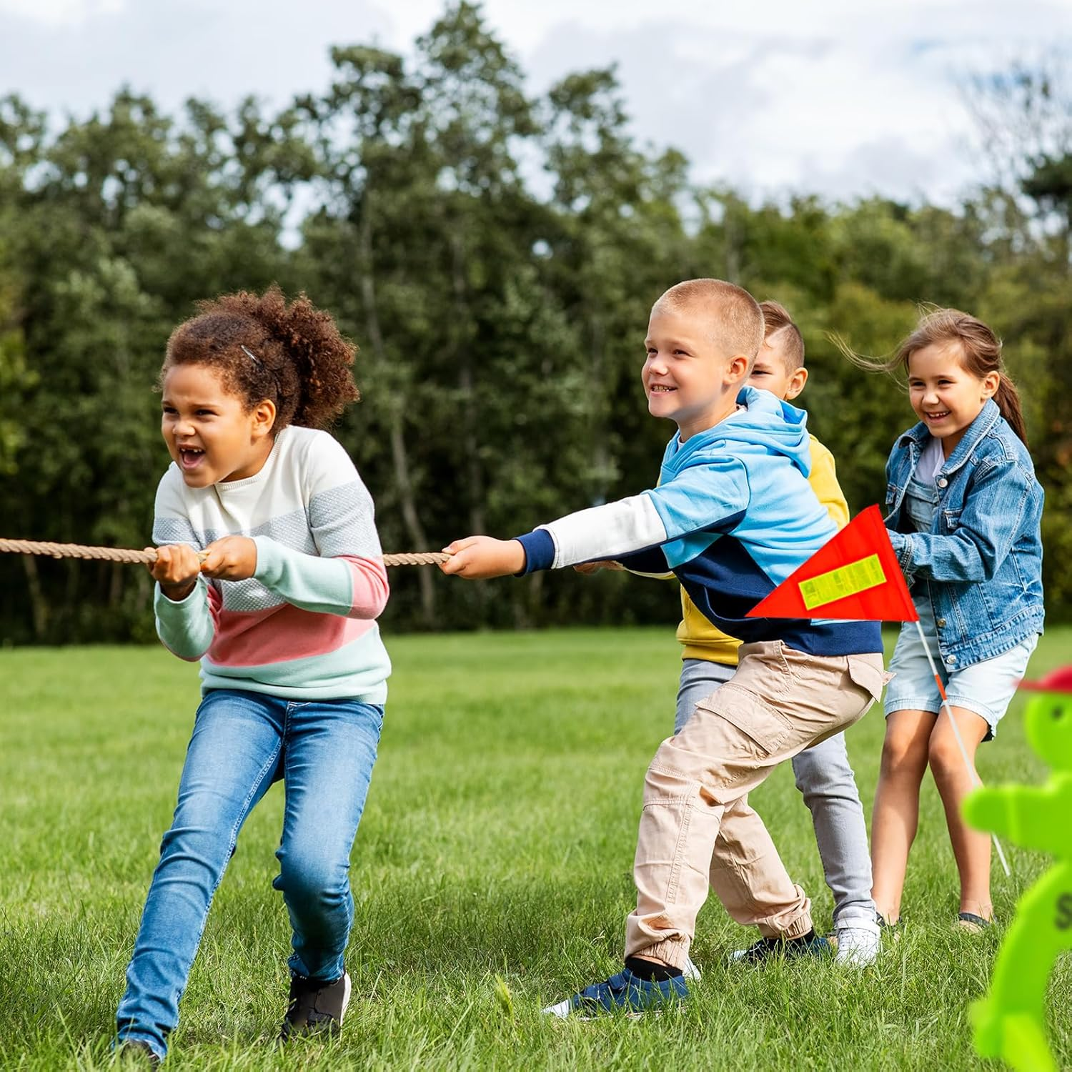 XIHIRCD 2Pcs Safety Flags with Pole, Kid Alert Slow down Signs Neighborhoods Bike Safety Flag with Pole Replacement Easy to Install Orange Safety Flag Warning Signs Compatible with Step 2 image number 5