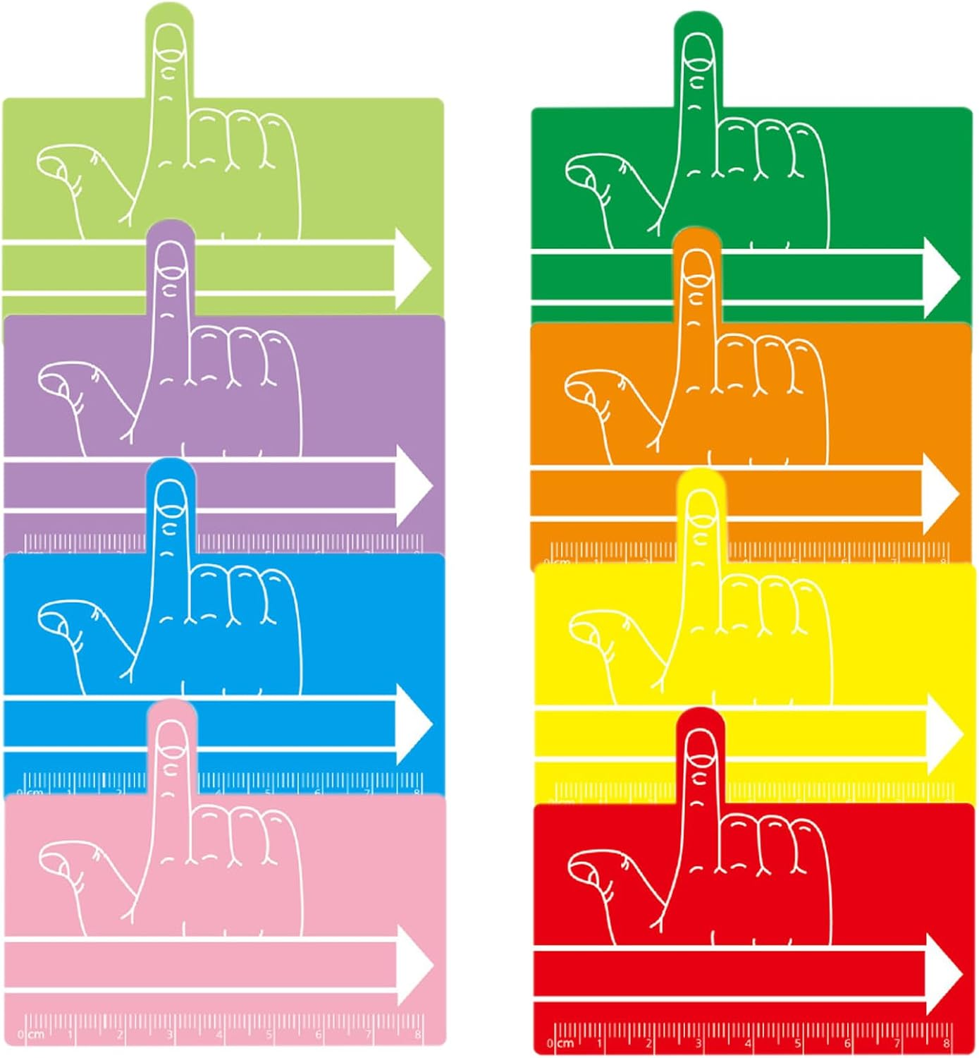 Bagentry 8 Pcs Finger Spacers for Writing with Guided Reading Strips, One Finger Spacer Handwriting Tool, Word Spacing Tool Dyslexia Aid Bookmark for Home Classroom School Supplies (8 Colors) image number 5