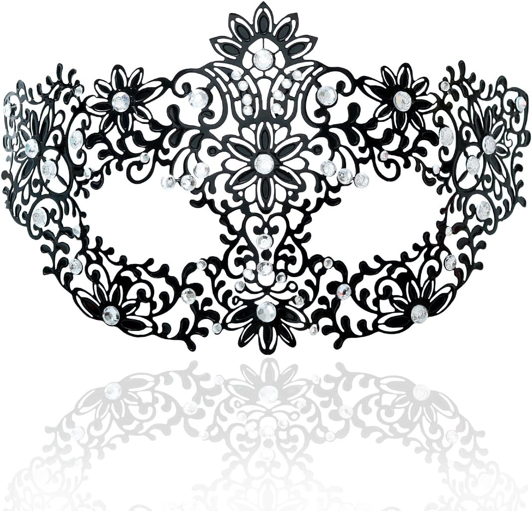 Masquerade Mask for Women Ultralight Metal Mask Shiny Metal Rhinestone Venetian Pretty Party Evening Prom Ball Mask. image number 5