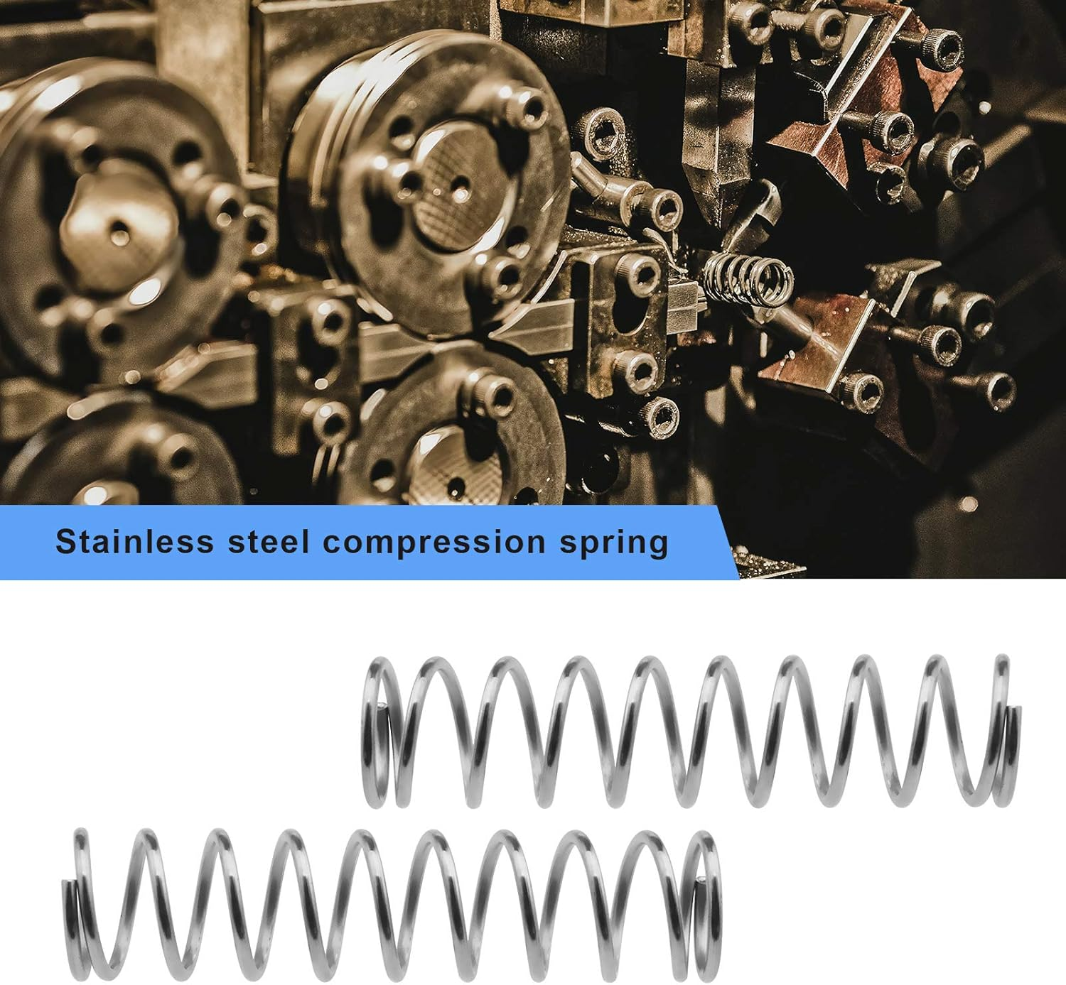 Emsea Coil Compression Springs Stainless Steel 1.2Mmx10Mmx40Mm Silver Pack of 20 image number 5