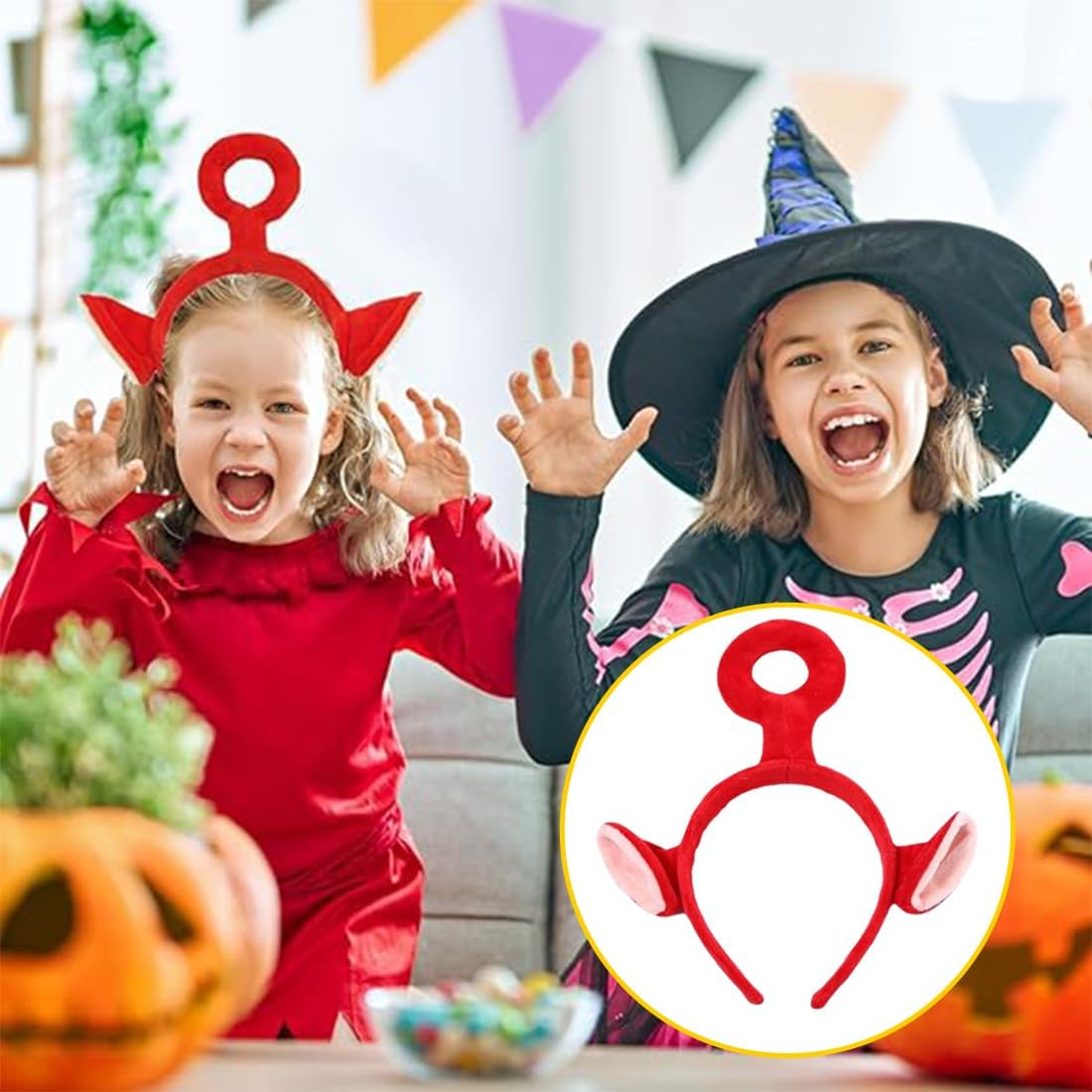 JAWUZ 4Pcs Cartoon Cute Teletubbies Style Hair Hoop the Teletubbies Plush Girls Headbands Washing Cute Face Hats 3D Hairpin Hair Accessories image number 1