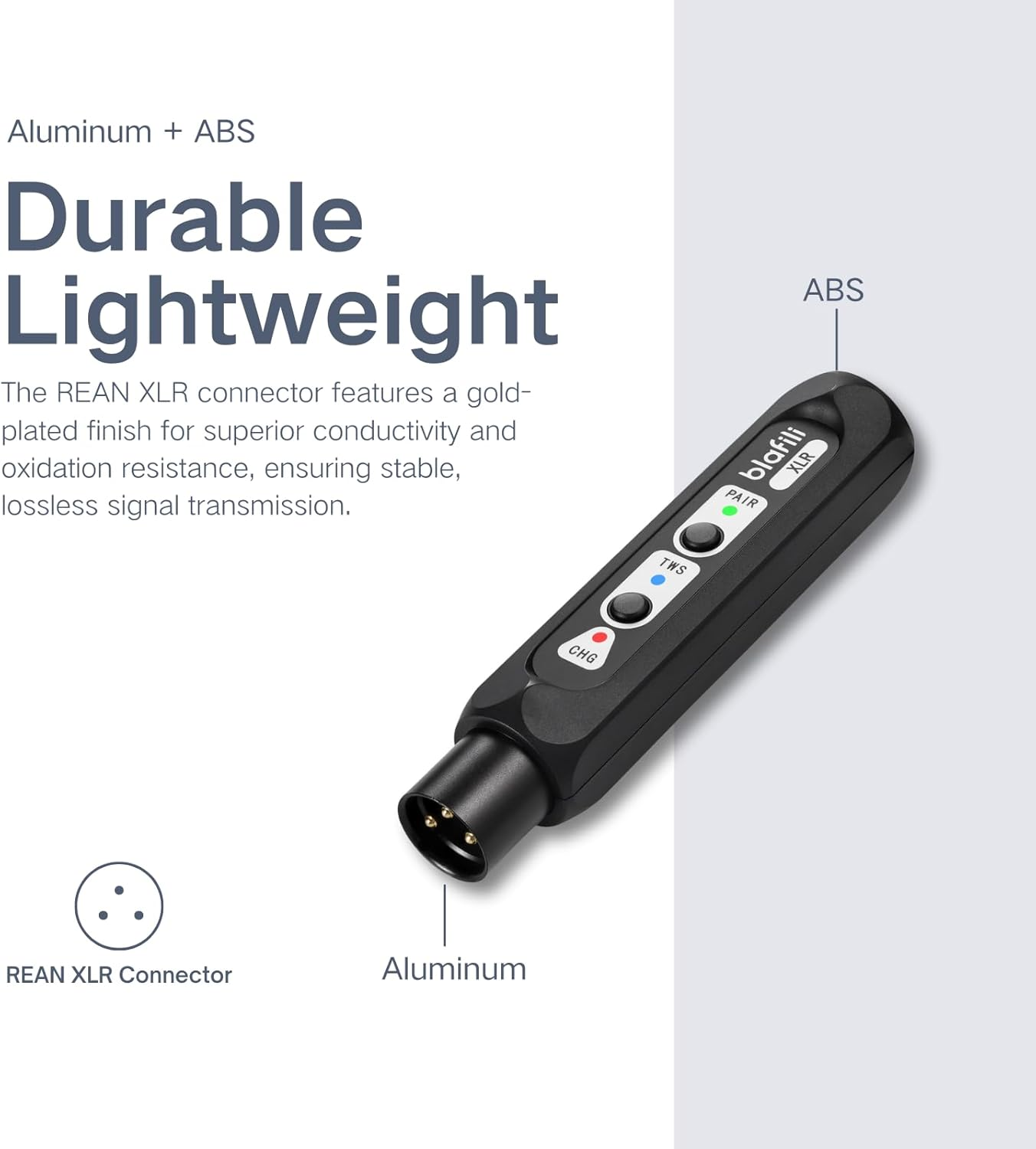 Blafili XLR Portable Bluetooth V5.1 Music Receiver, Aptx HD Aptx Low Latency AAC SBC TWS, Rechargeable Battery 16Hrs Long Playtime, USB-C DAC for Mixing Console Desk, Audio Mixer, PA DJ System image number 5