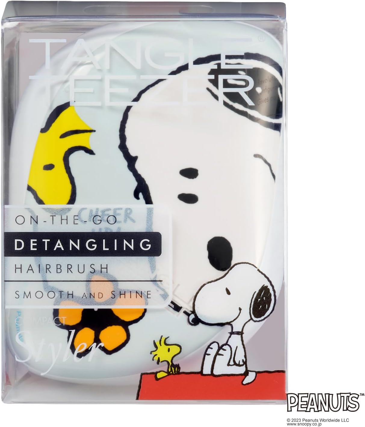 Tangle Teaser, Compact Styler, Snoopy/Cheer Up - Matte Teal Mint image number 2