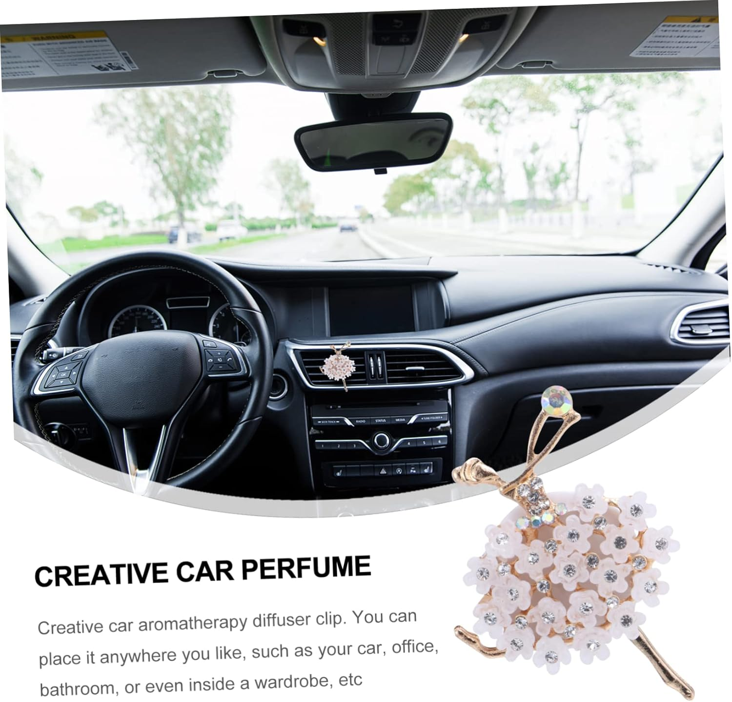 Totority Ballerina Girl Car Air Freshener Clip Creative White Car Aromatherapy Diffuser for Women Stylish Vent Freshener image number 5