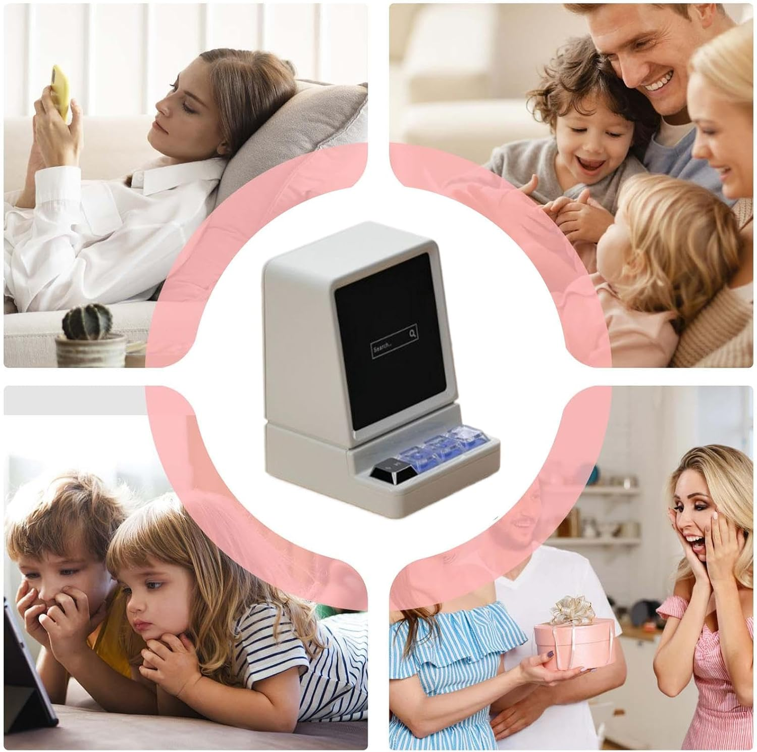 Phone Stand with Speaker,Induction Audio Cellphone Mount - Lightweight Computer Shape Phone Stand with RGB Light and Wireless Speaker for Study Room, Home, Desktop, Travel image number 5