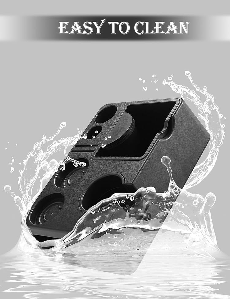 Espresso Tamping Station, Espresso Knock Box, Espresso Coffee Organizer Box Fit for Storage 51, 54, 58MM Espresso Tamper, Distributor, Portafilter & Puck Screen Accessories, Plastic Station Base image number 4