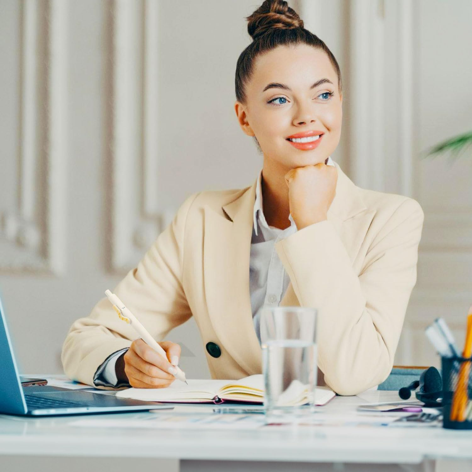 KAPASKI Cat Gel Pens,4Pcs 0.5Mm Quick Dry Black Ink Fine Point Smooth Writing Pens, High-End Series Ballpoint for Journaling Note Taking, Cat Lover Gifts for Women image number 2