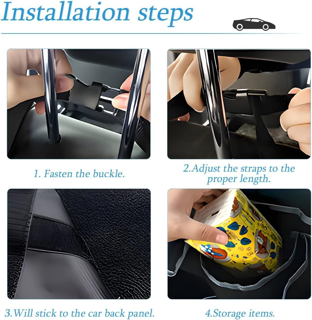 Car Trunk Organizer, Backseat Hanging Large Storage with Adjustable Straps, Waterproof Collapsible Cargo Bag with 4 Pockets, Sturdy Space Saver Frees Trunk Floor for SUV, Truck, MPV 1Pack image number 6