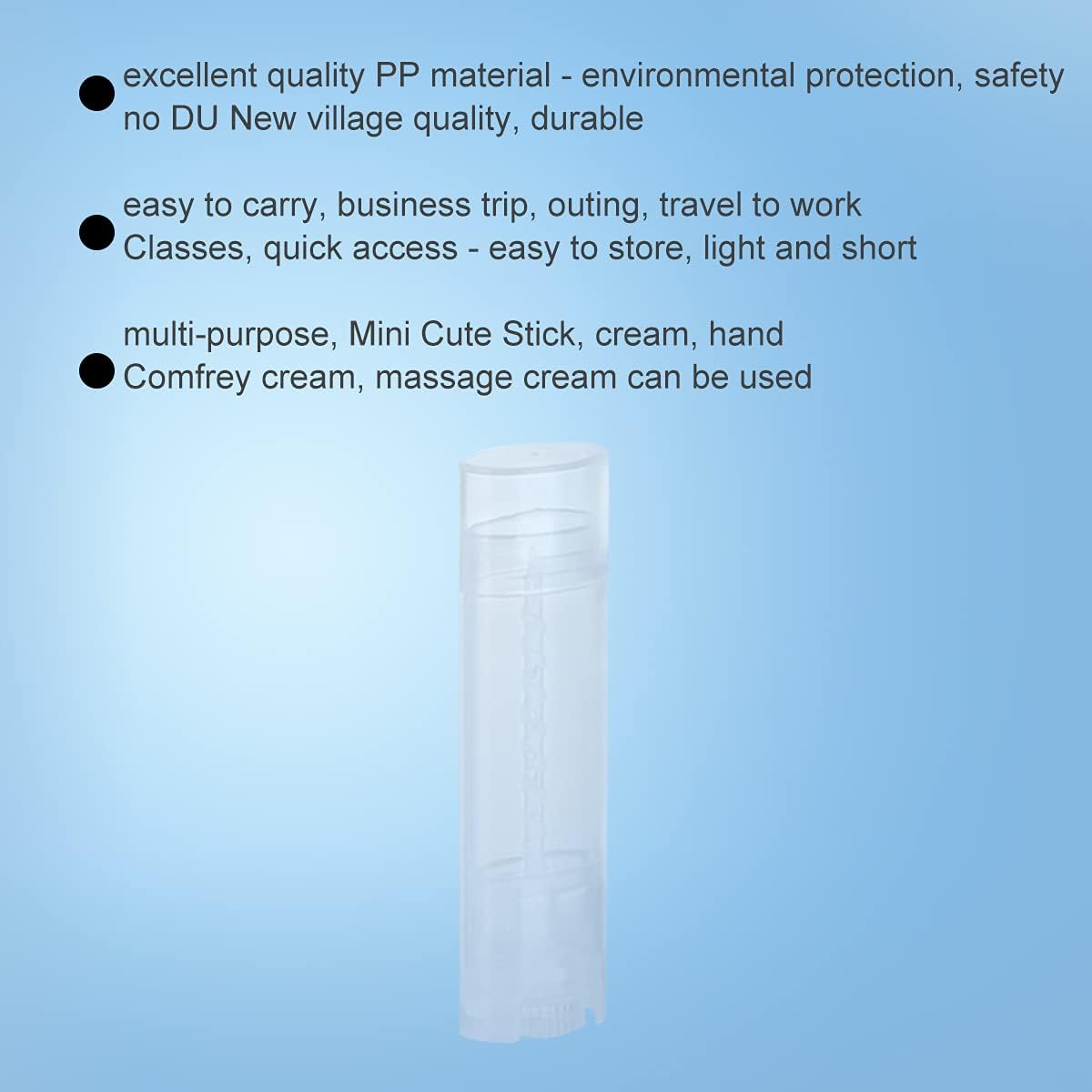 Ewandastore 5Ml Oval Lip Balm Tubes,100Pcs Plastic Clear Empty Oval Oval Deodorant Containers Lip Gloss Container Holder with Caps image number 4