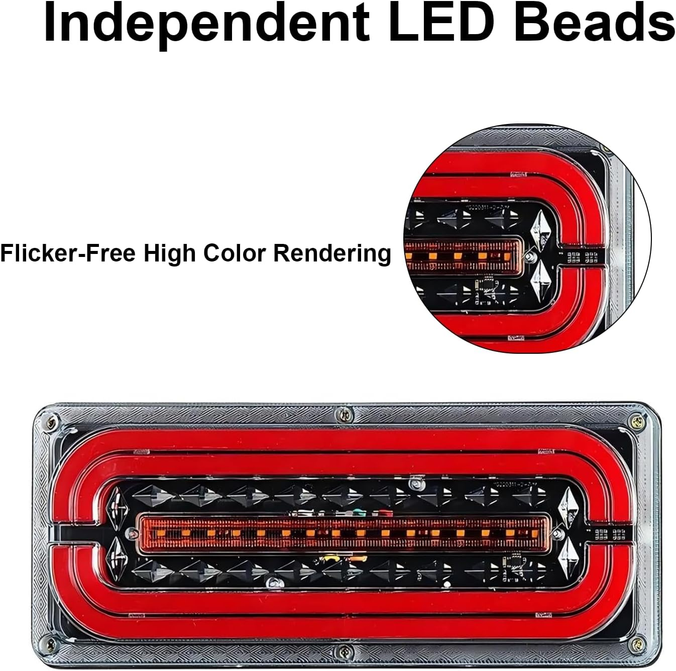 LED Trailer Tail Lights 2Pcs Waterproof Truck Rear Lights with Brake and Turn Signal for RV UTV Lorry Pickup image number 6