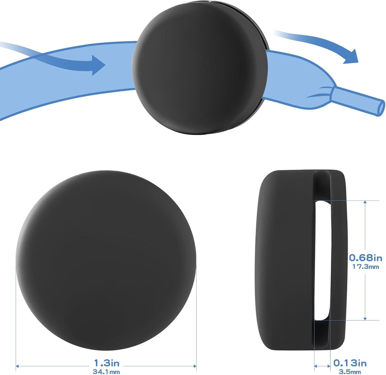 Waterproof Holder Compatible with Airtag for Kids Shoelaces & Straps, 2 Pack Hidden Silicone Shoe Clip Compatible with Apple Air Tag, GPS Tracker for Children Shoes Shoestring (Black) image number 5