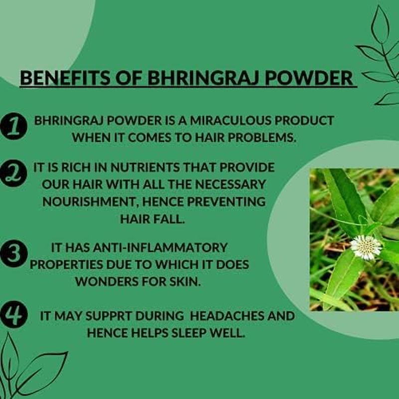Keshvenna Naturals 100% Pure and Organic Bhringraj Powder | Eclipta Alba for Hair Care (400 Gm)