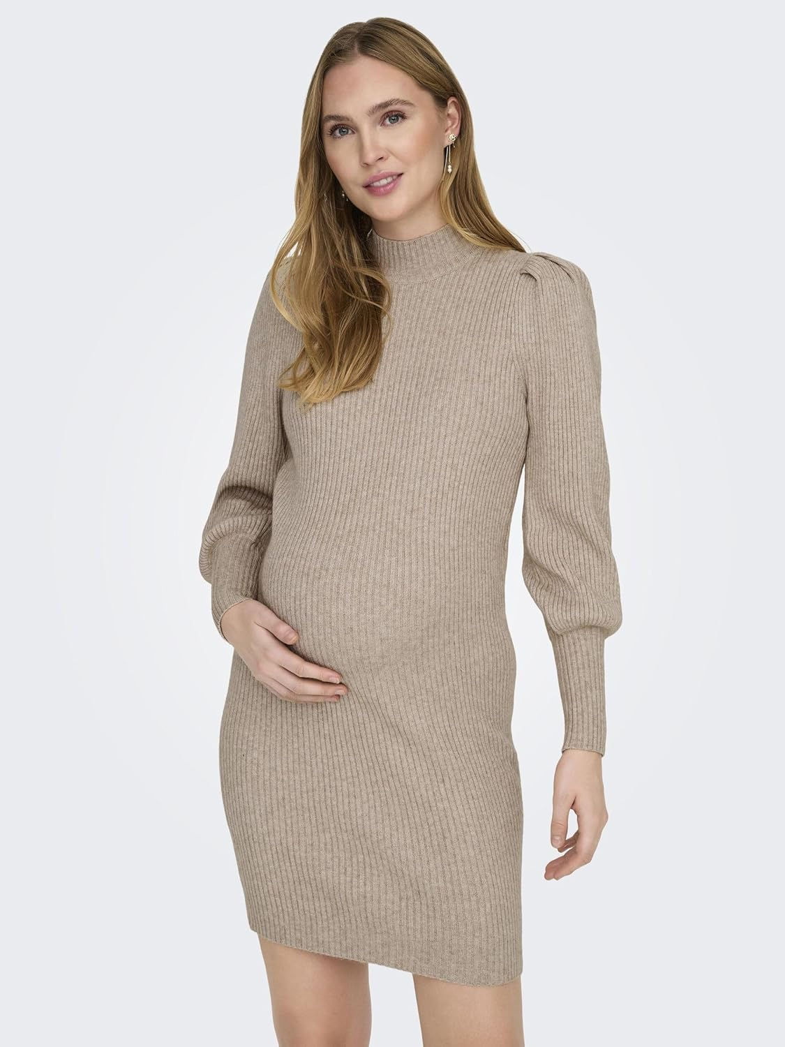 ONLY MATERNITY Olmkatia Women'S L/S Dress KNT Noos, Mocha Meringue, 3XL image number 5