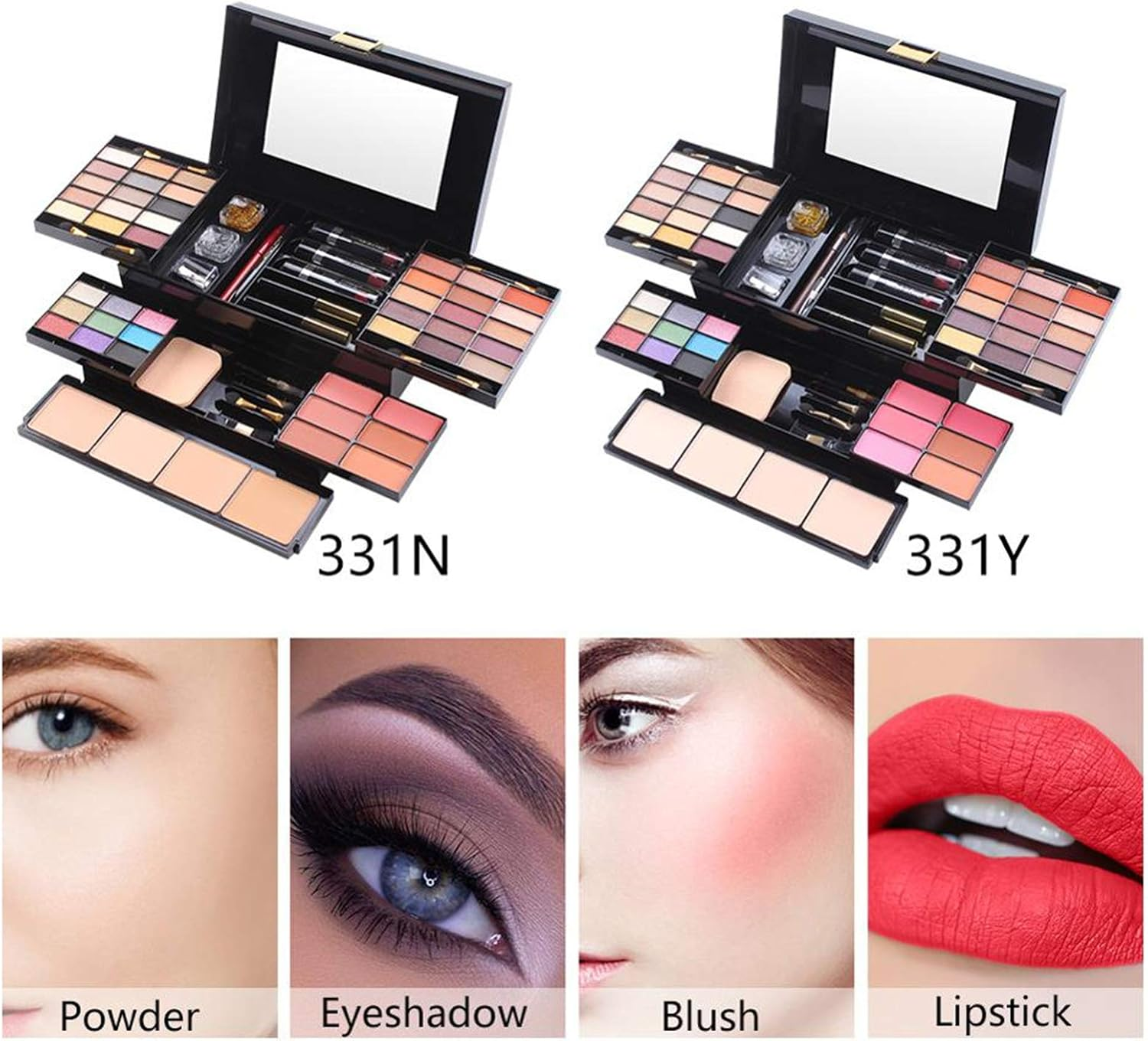 Fantasyday 54 Colours Multifunctional Exquisite Cosmetic Gift Set Makeup Kit for Face, Eyes and Lips - Makeup Palettes Vanity Case with Eyeshadow Palette, Lipstick, Blush, Mascara image number 3
