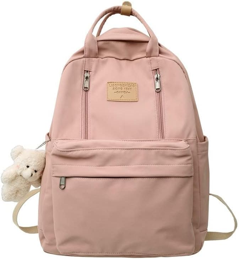 CHERSE Cute Backpack with Bear Aesthetic Accessories Kawaii Stuff Y2K Backpack Preppy Shoulder Bookbag