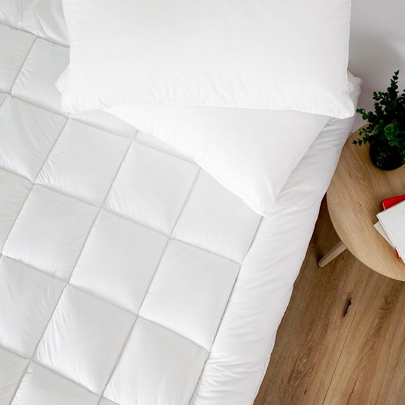 Tontine Classic Comfort Cool Dry Mattress Topper - Queen Bed, Suprelle Climate Control Cooling Fibre Filling, anti Microbial Protection, 50Cm Fitted Skirt, Machine Washable image number 4