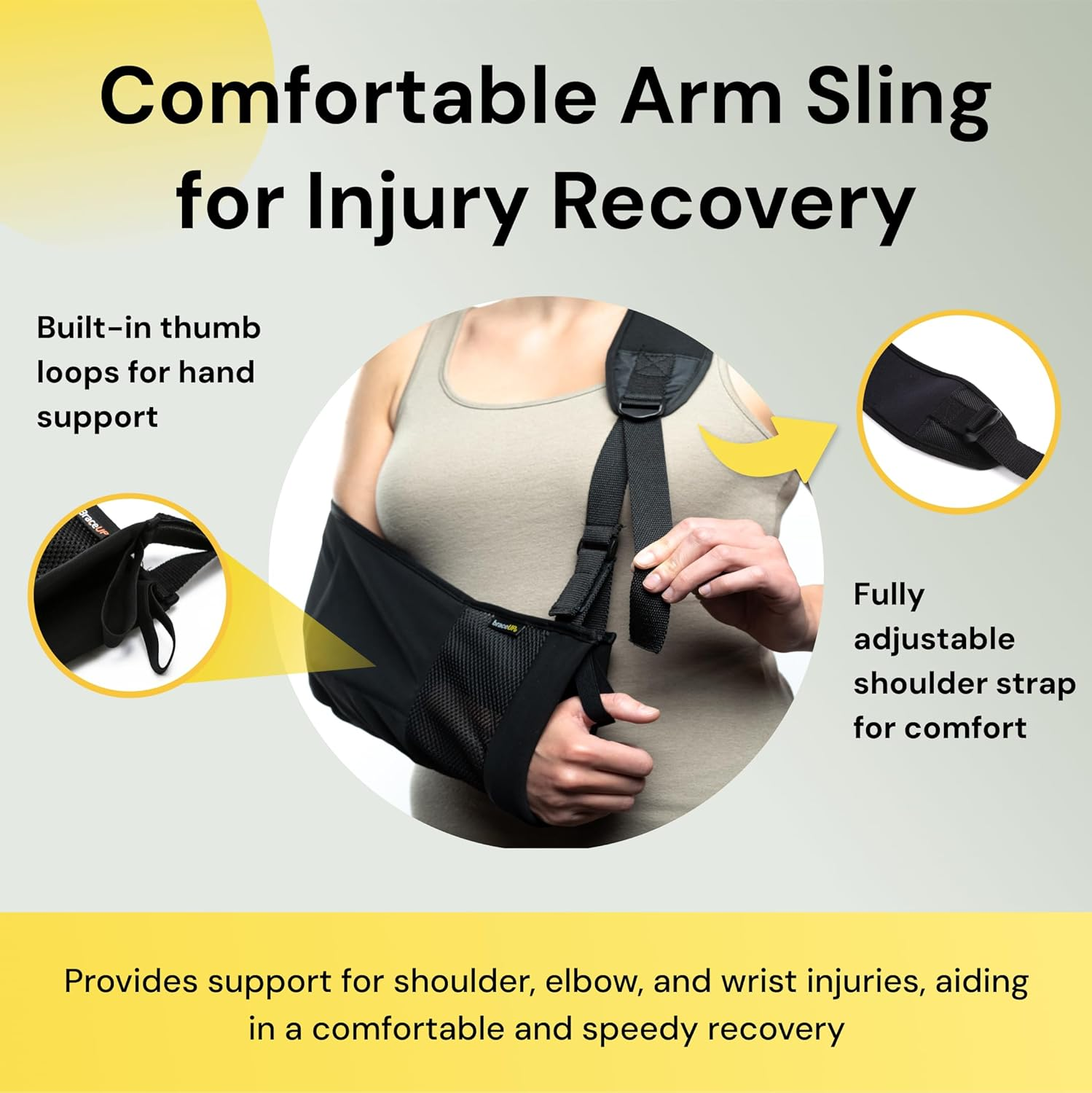 Braceup Arm Sling Adjustable Arm Support for Broken Fractured Arm and Elbow image number 3