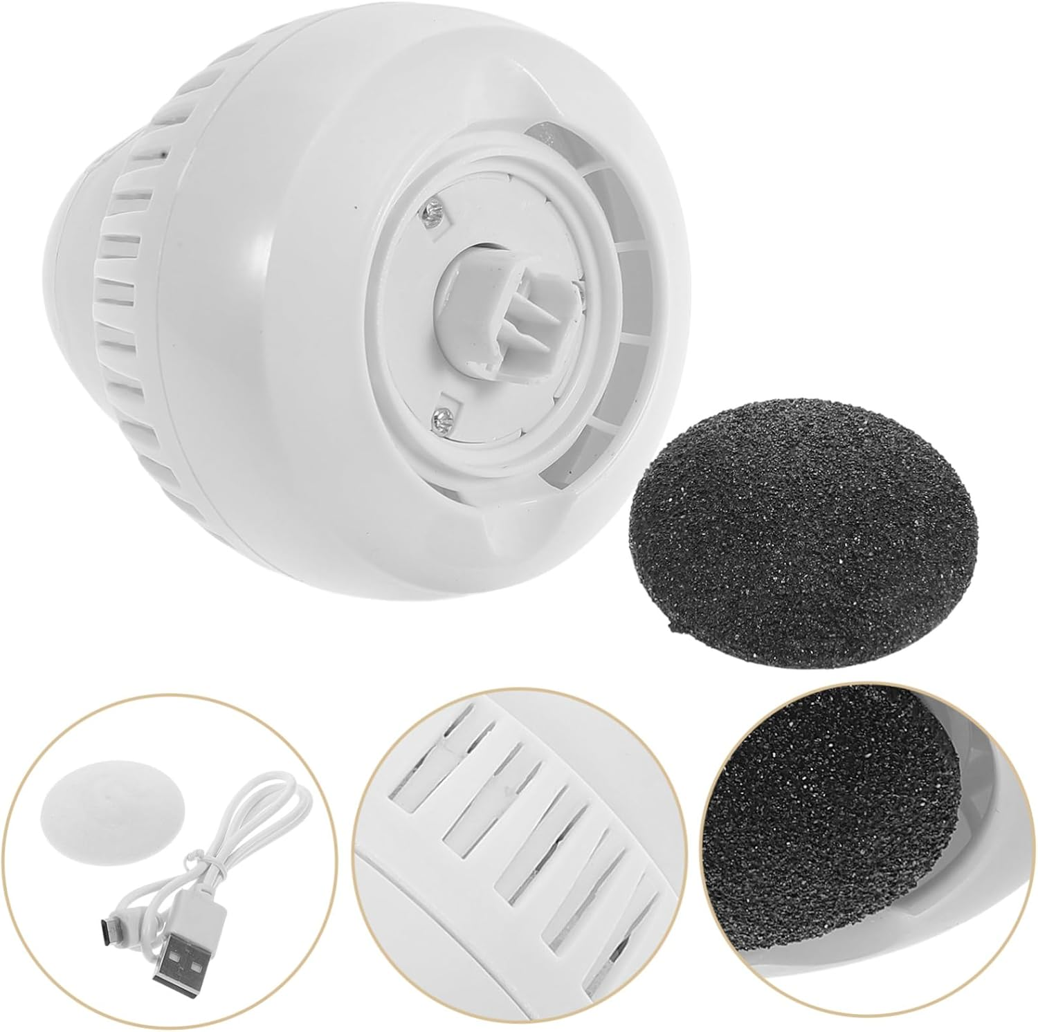 WOONEKY Electric Foot Grinder Callus Remover Foot Cleaner Tool for Dead Skin Removal Wireless Charging Scrubber for Shower Pedicure image number 2