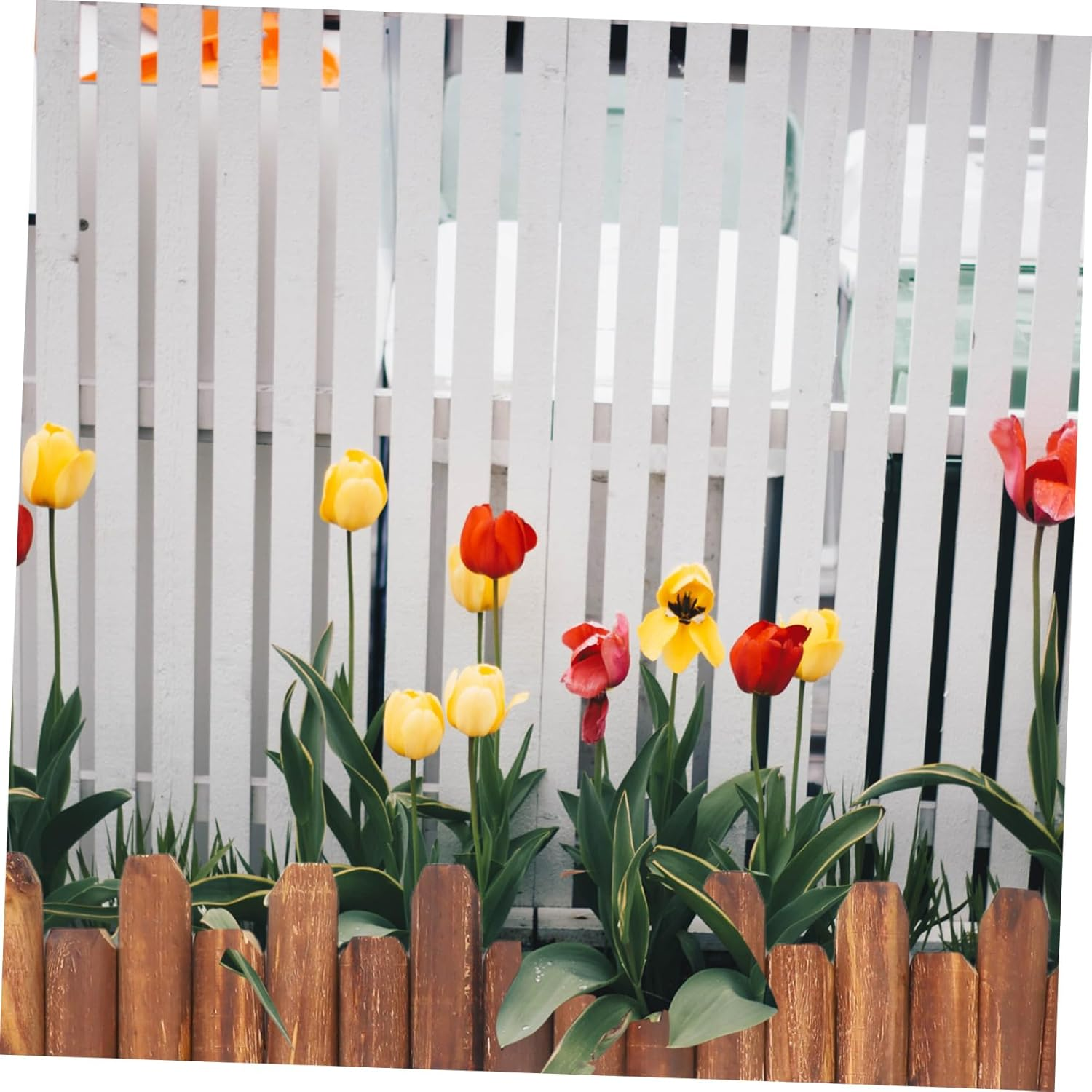 VICASKY Garden Edging Wood Decorative Fence Lawn Border Galvanised Landscape Fencing image number 2