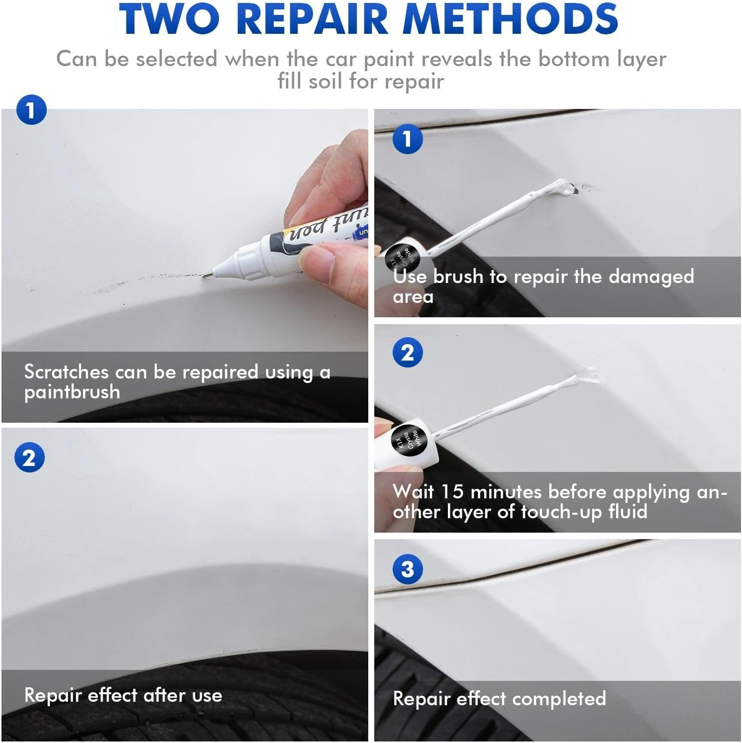 Xtryfun UAT Geyser Blue Touch up Paint Compatible with Subaru, DIY Car Paint Scratch Repair, Automotive Paints, Quick & Easy Fix Scratch Repair for Crosstrek/Outback/Forester - D4S Crystal Black image number 2