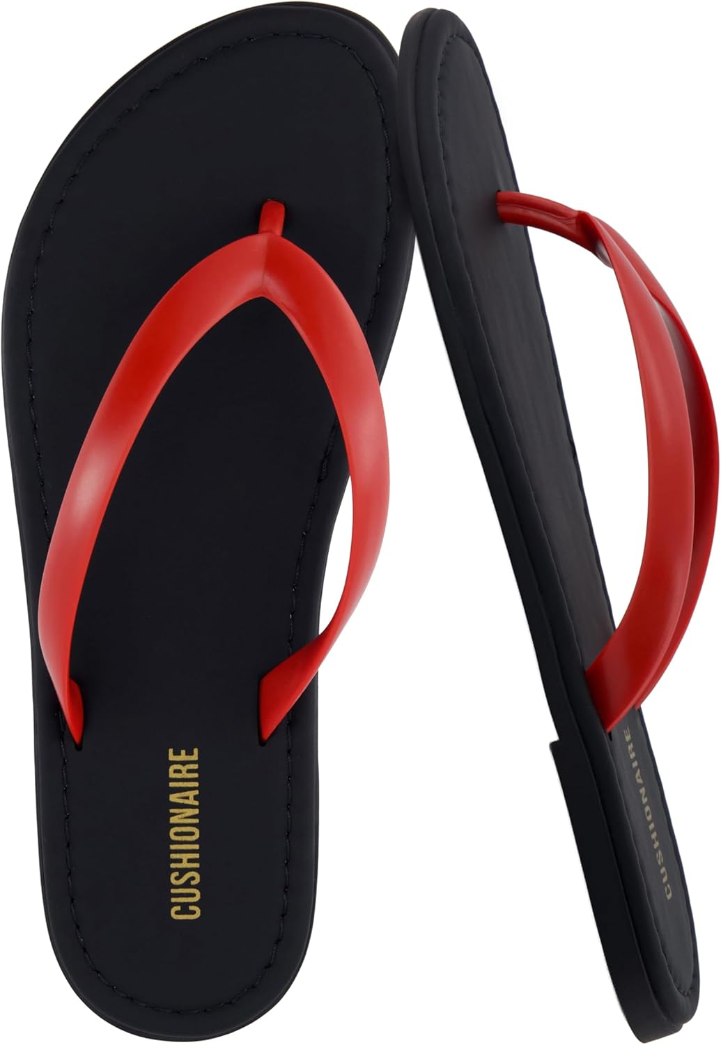 CUSHIONAIRE Surf Flip Flop Sandals for Women with Flexible Sole and Soft Jelly Strap, Lightweight Casual Slides