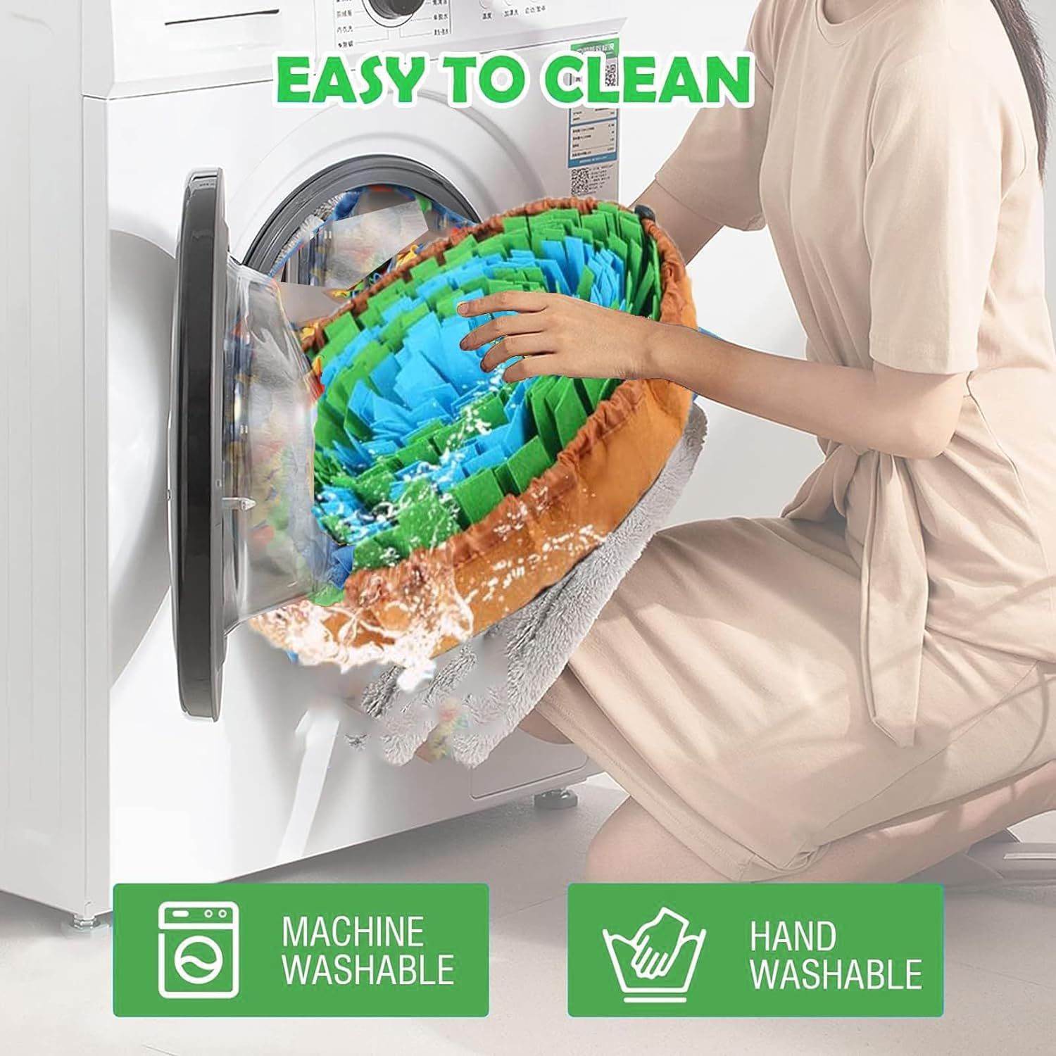 Snuffle Mat for Dogs,Interactive Dog Puzzle Toys for Boredom,Adjustable Dog Feeding Mat for Smell Training,Slow Eating and Stress Release,Encourages Natural Foraging Skills for Large to Small Dog,Cat image number 5